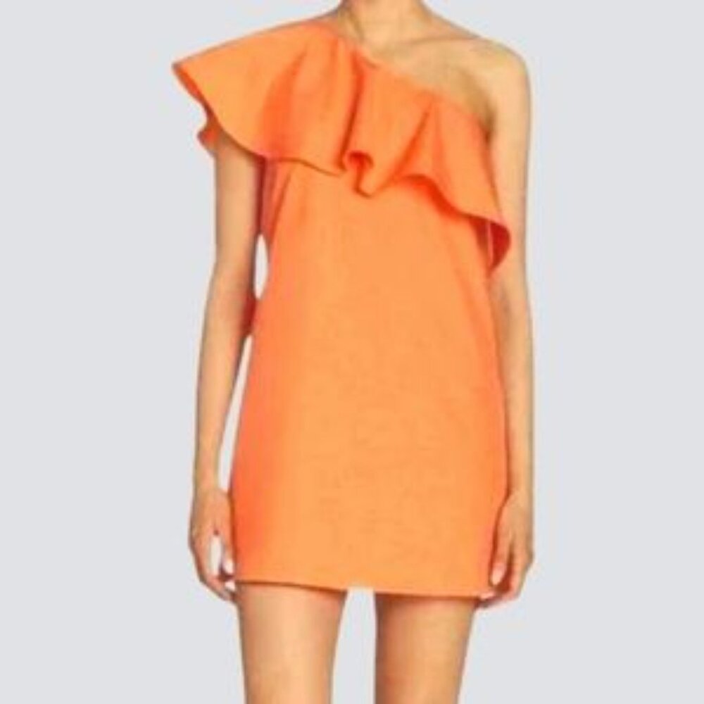 Alice + Olivia Orange One Shoulder Dress